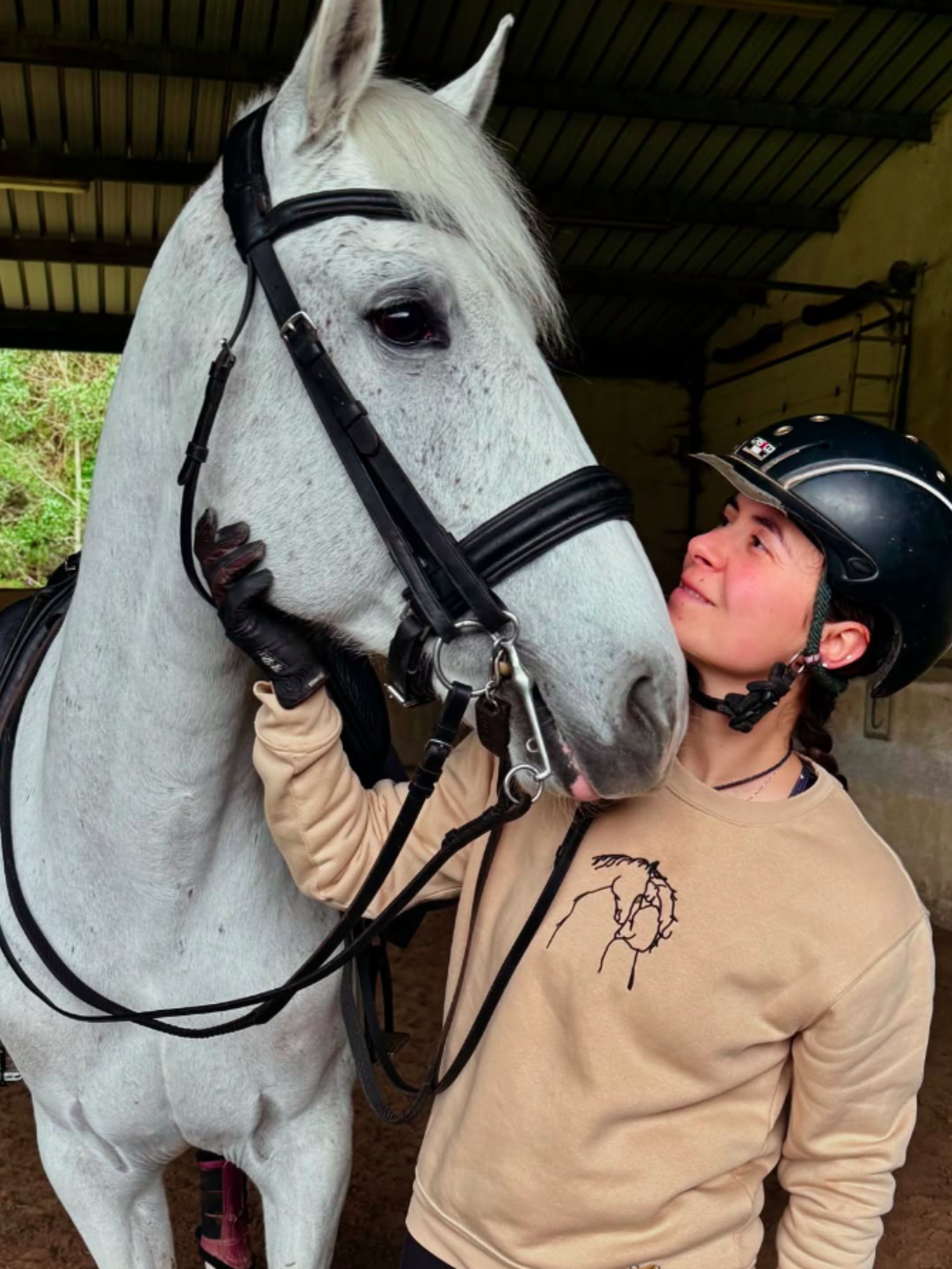 Horse-Woman Connection Embroidery Sweatshirt