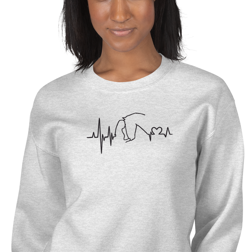 Heart Bit Embroidery Sweatshirt