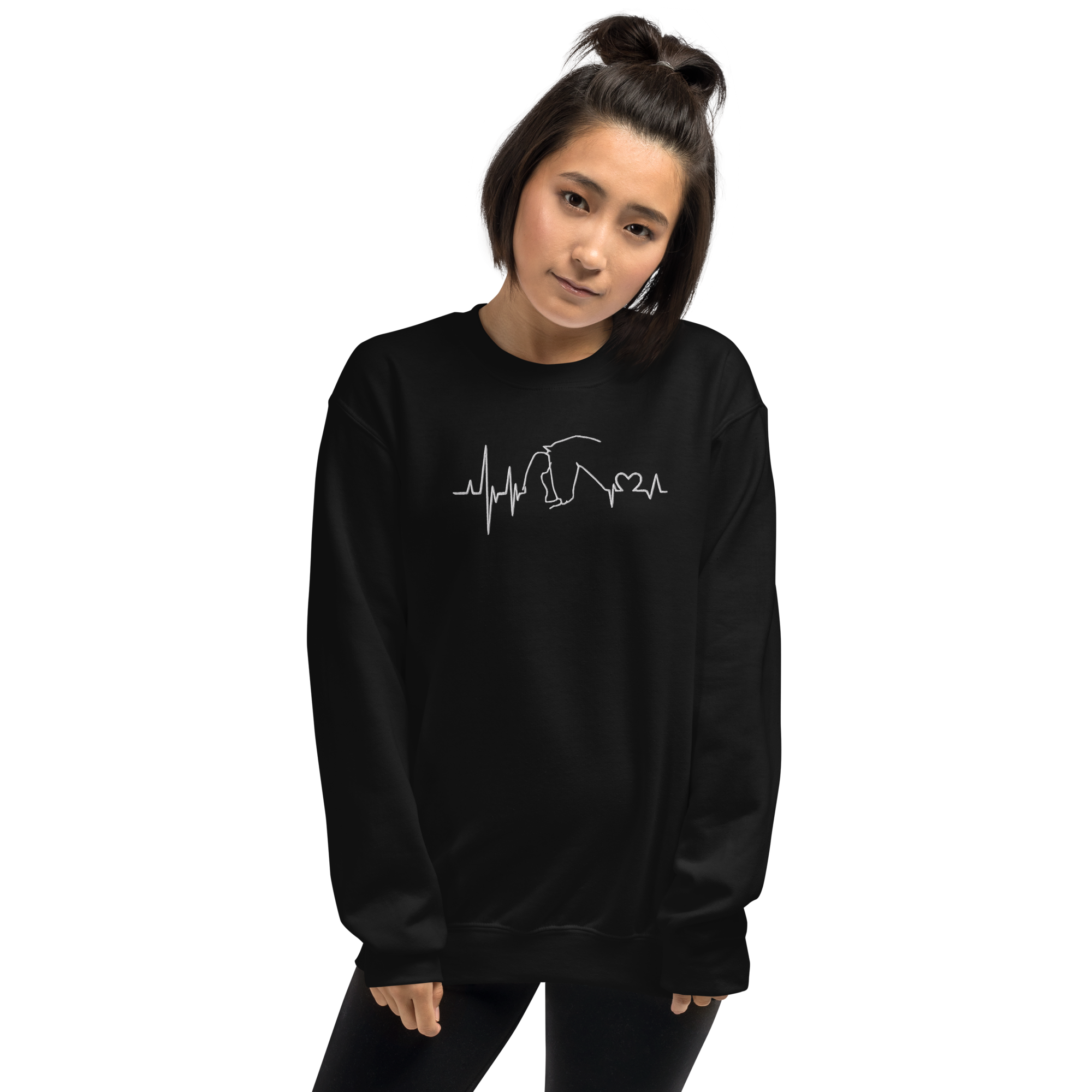 Heart Bit Embroidery Sweatshirt
