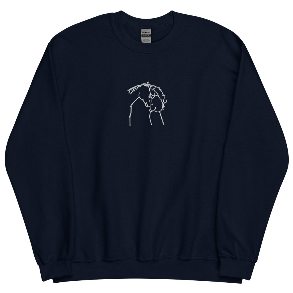 Horse-Woman Connection Embroidery Sweatshirt