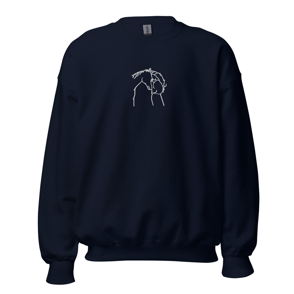 Horse-Woman Connection Embroidery Sweatshirt