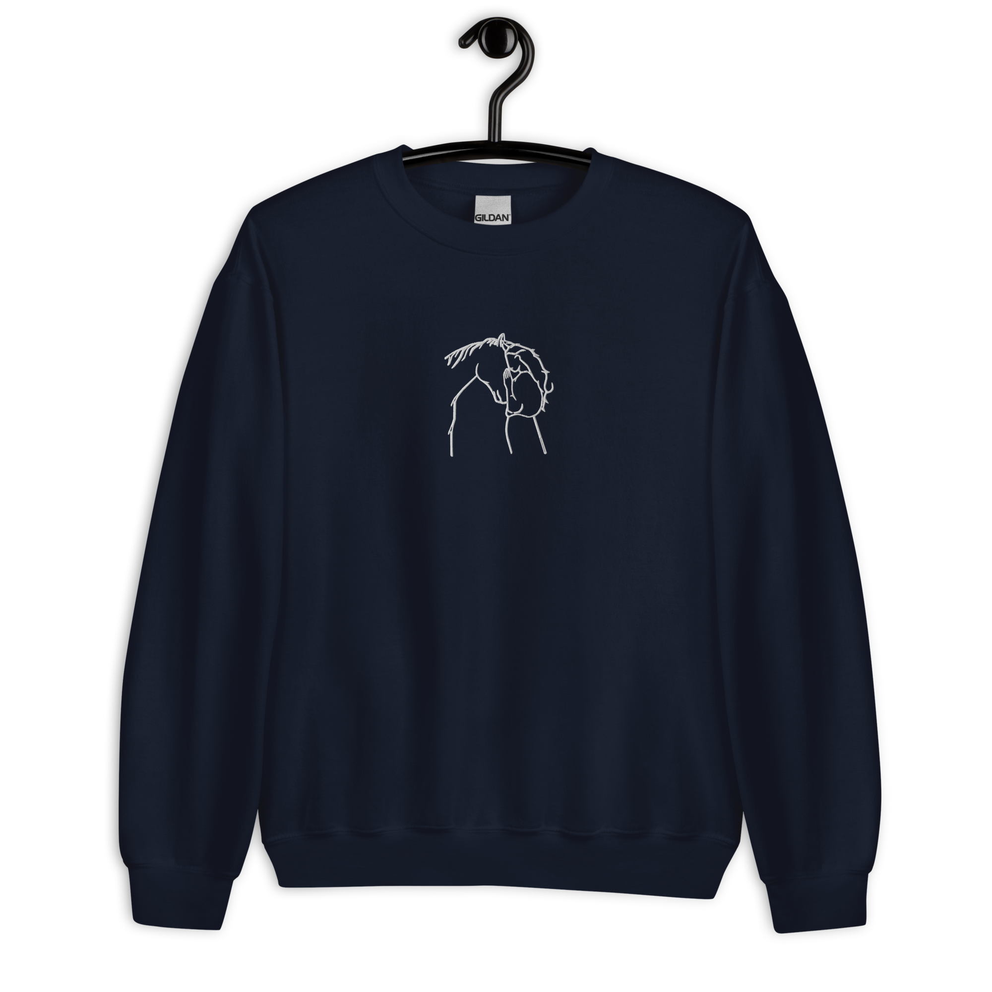 Horse-Woman Connection Embroidery Sweatshirt