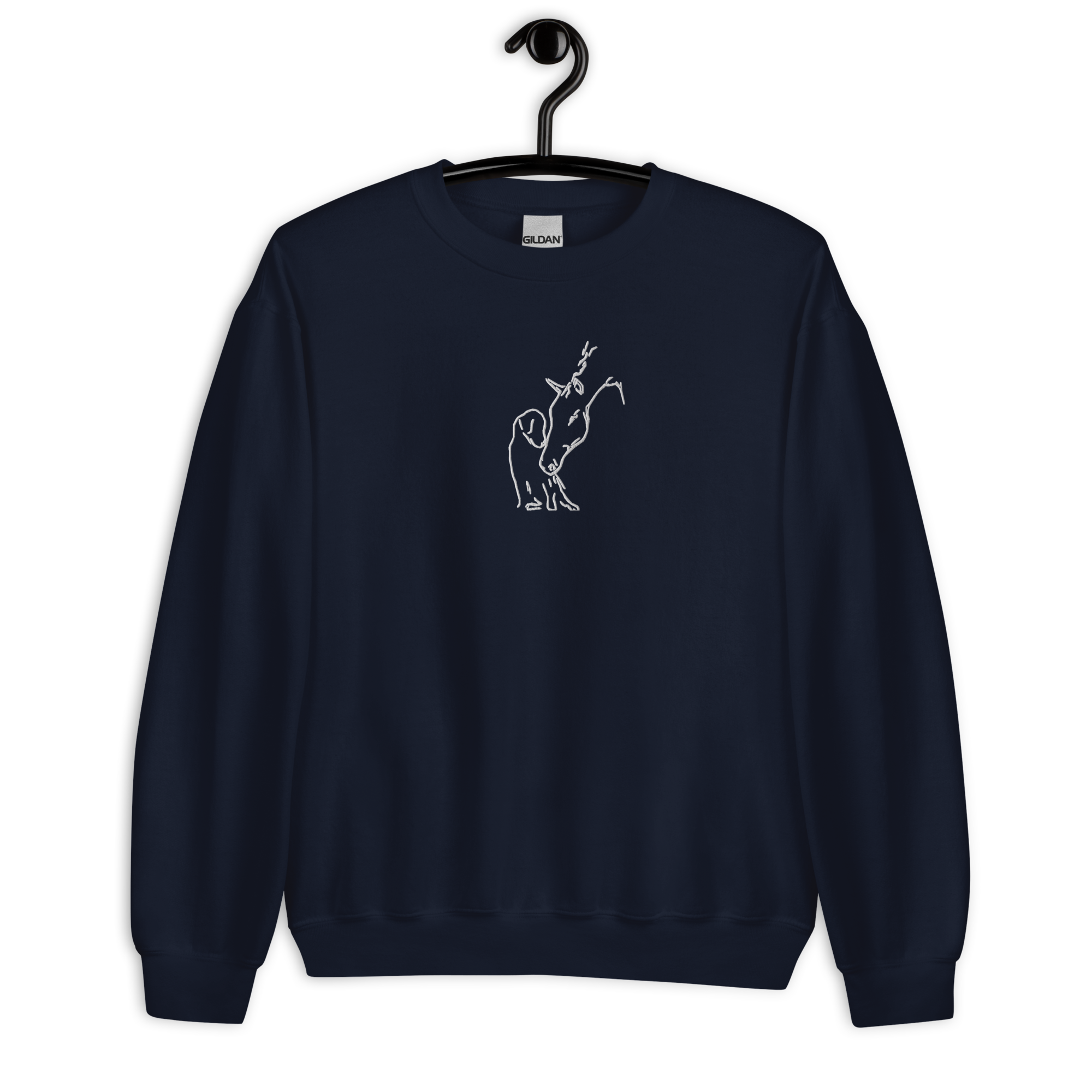 Horse & Dog Embroidery Sweatshirt