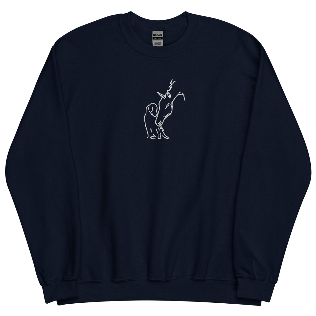 Horse & Dog Embroidery Sweatshirt