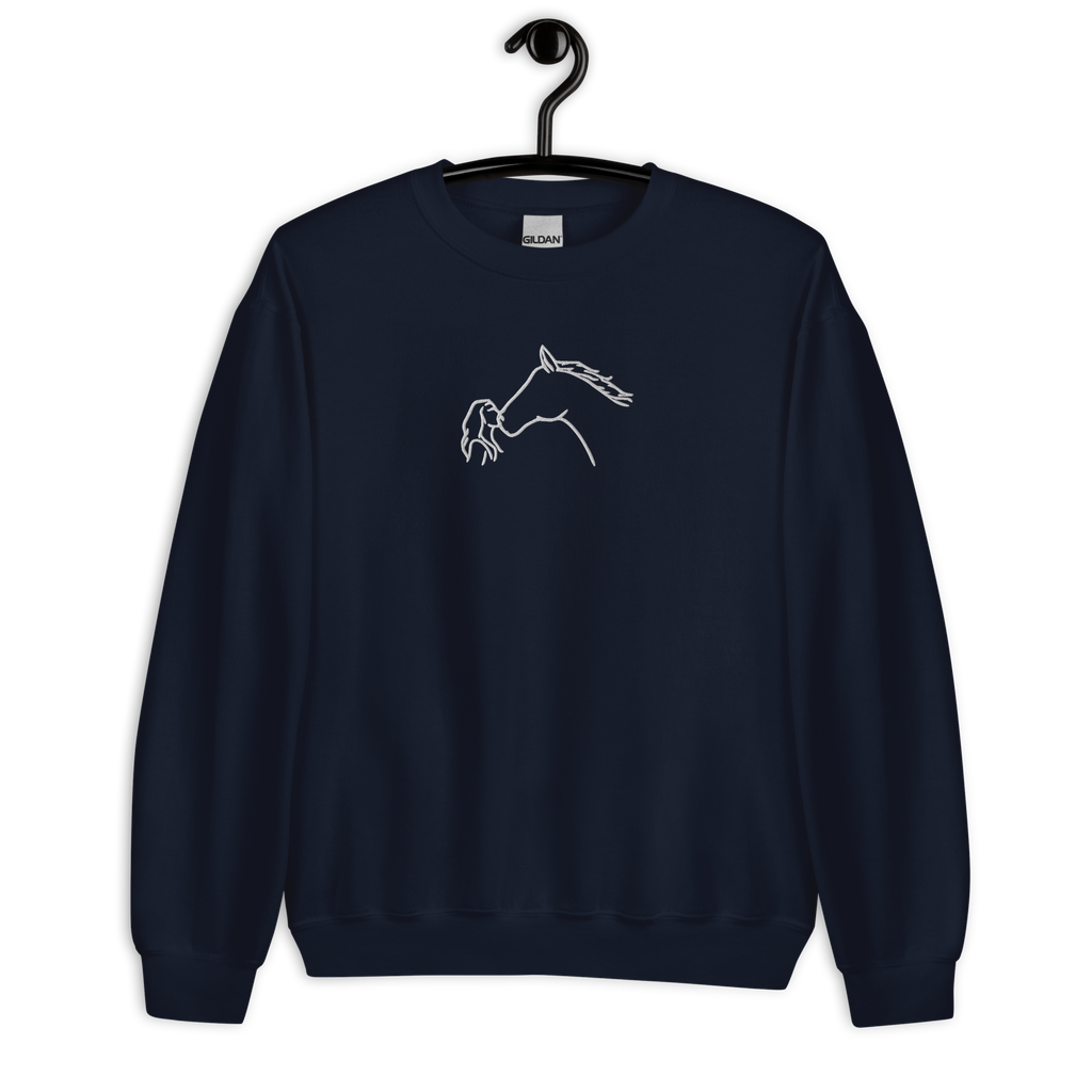 Horse Kiss Embroidery Sweatshirt