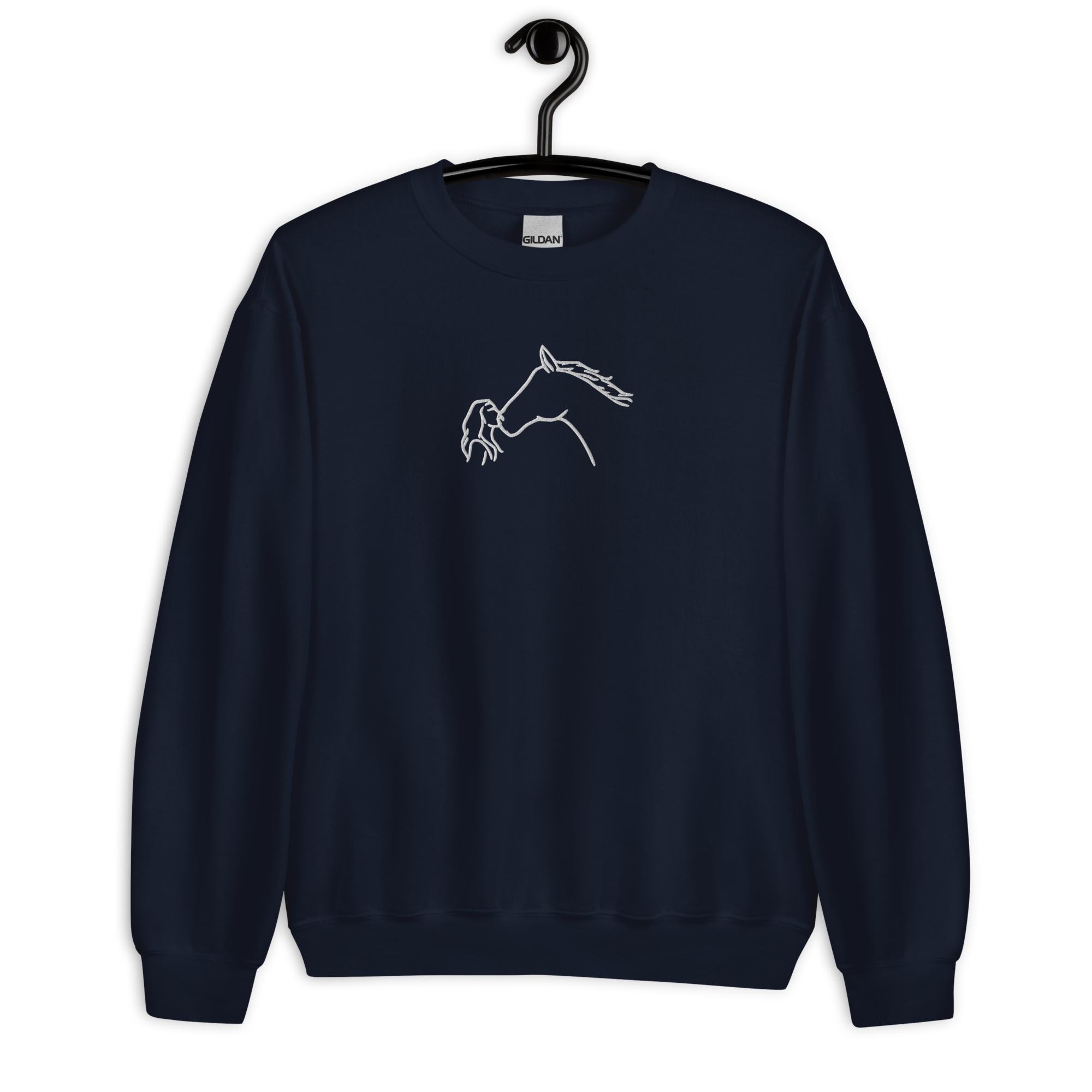 Horse Kiss Embroidery Sweatshirt