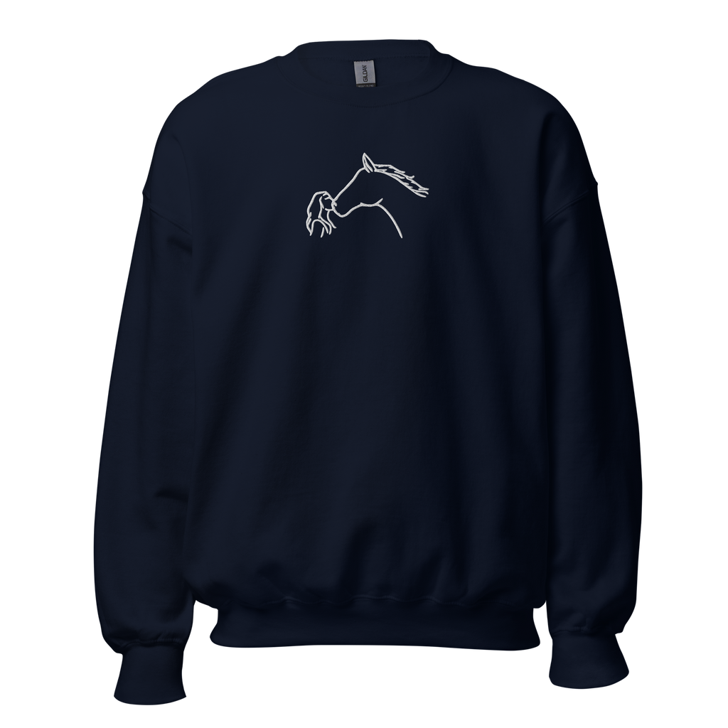 Horse Kiss Embroidery Sweatshirt