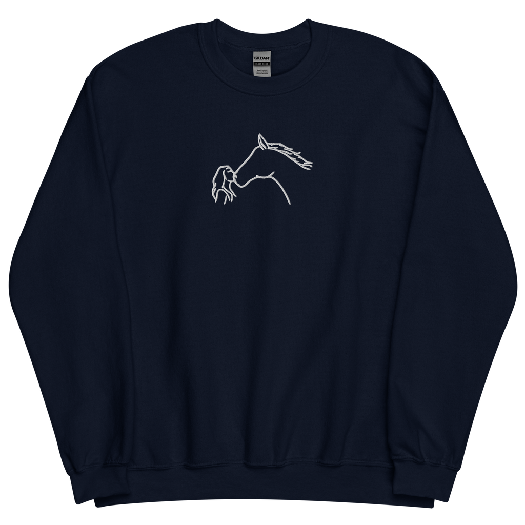 Horse Kiss Embroidery Sweatshirt