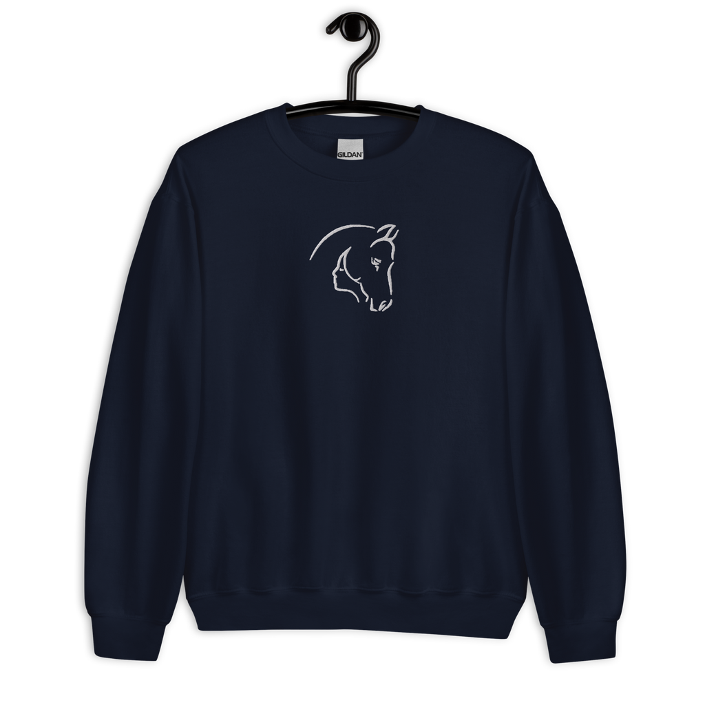 Horse-Woman Fusion Embroidered Sweatshirt