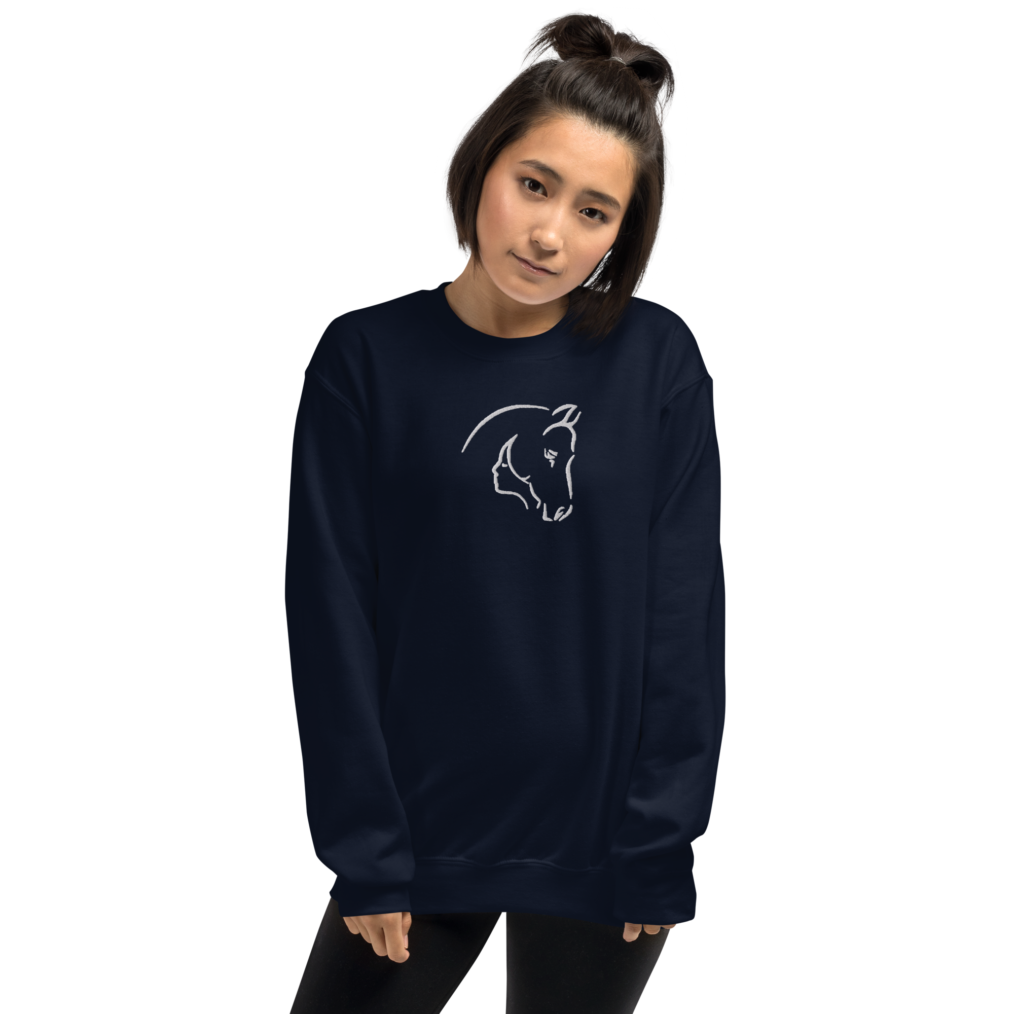 Horse-Woman Fusion Embroidered Sweatshirt