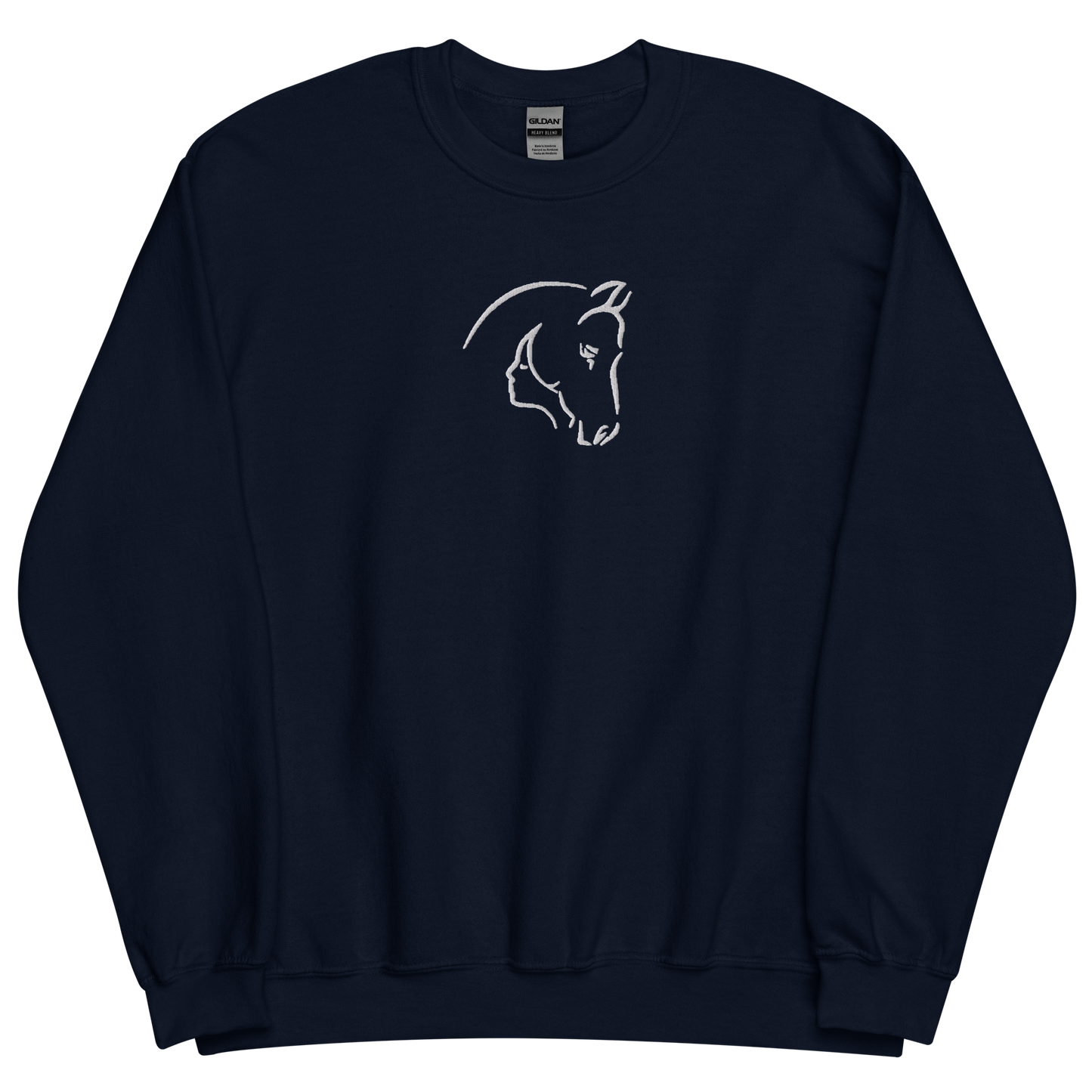 Camisola bordada de fusão de cavalo-mulher 