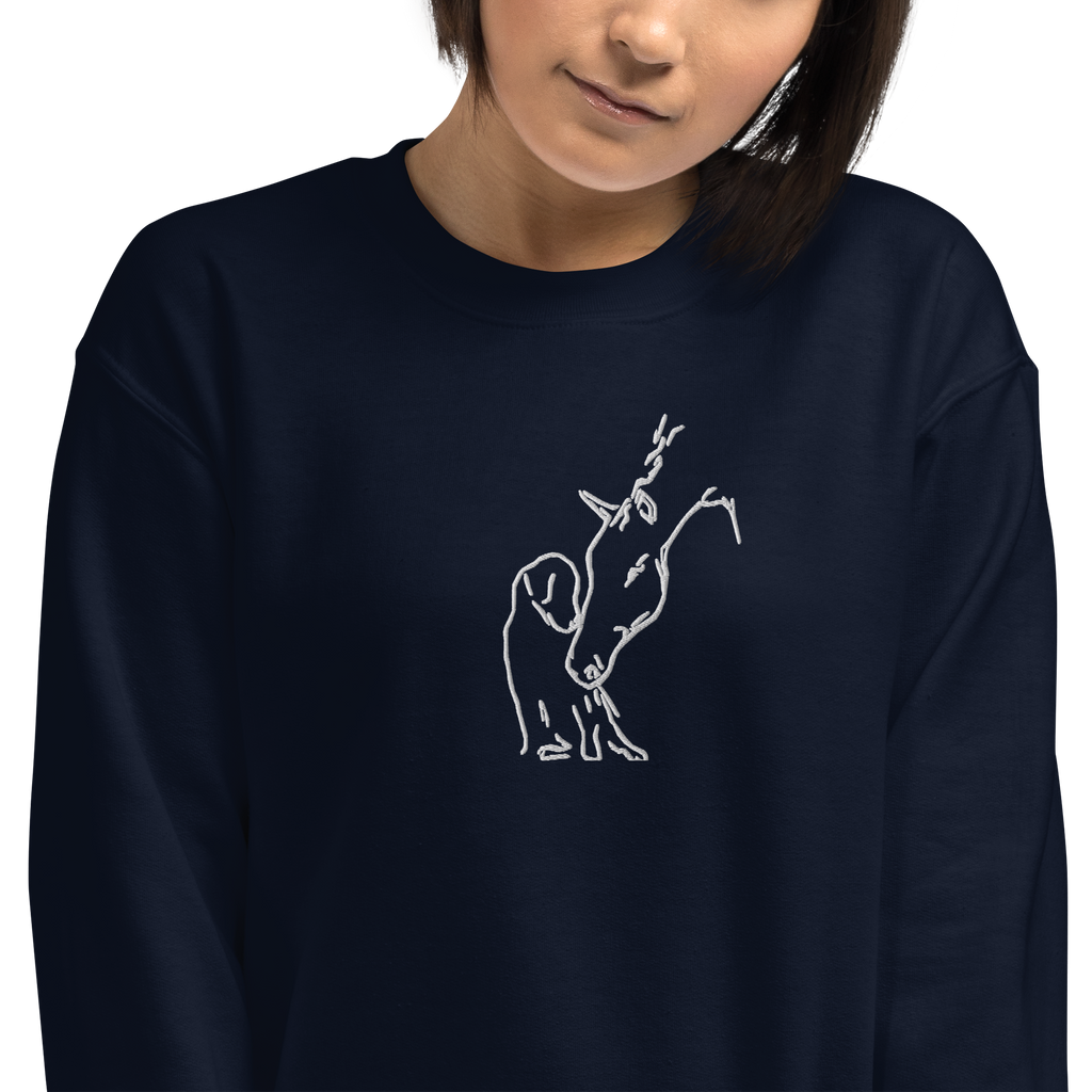Horse & Dog Embroidery Sweatshirt