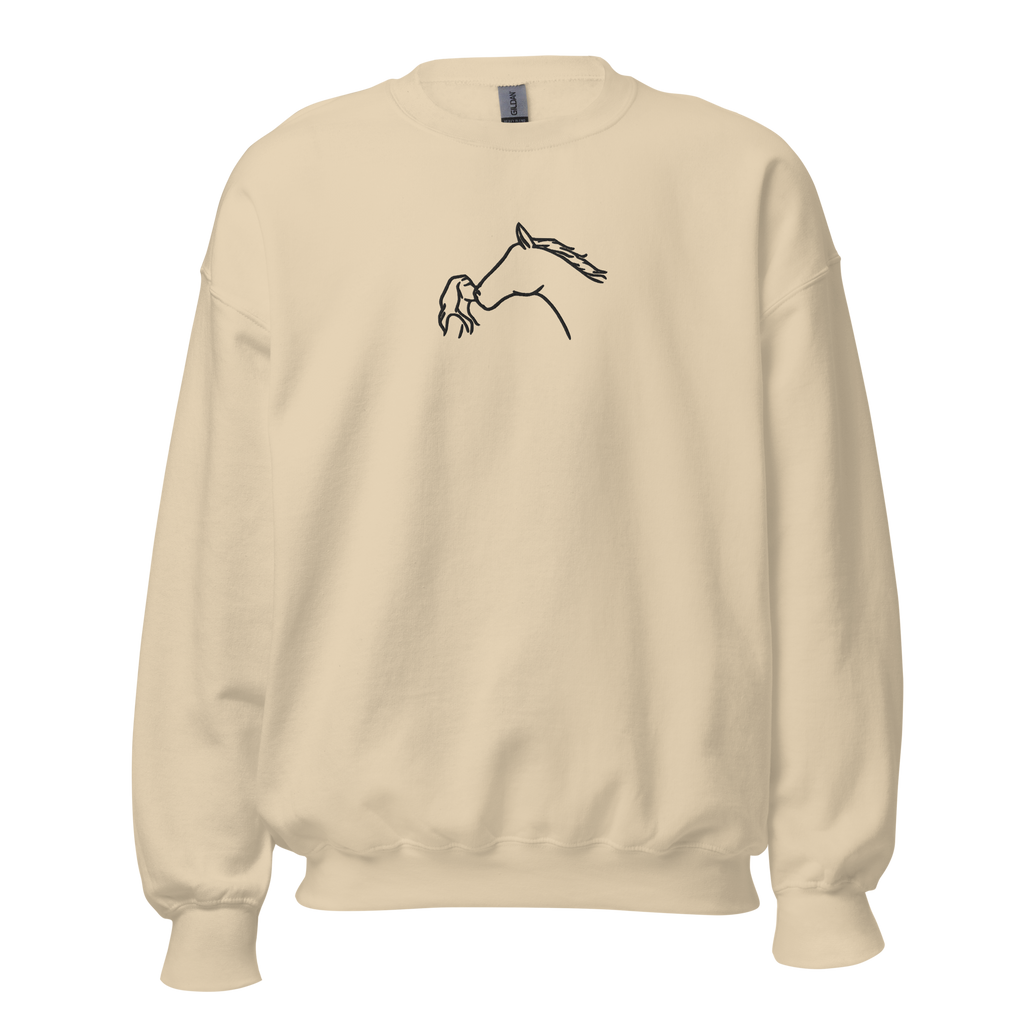 Horse Kiss Embroidery Sweatshirt