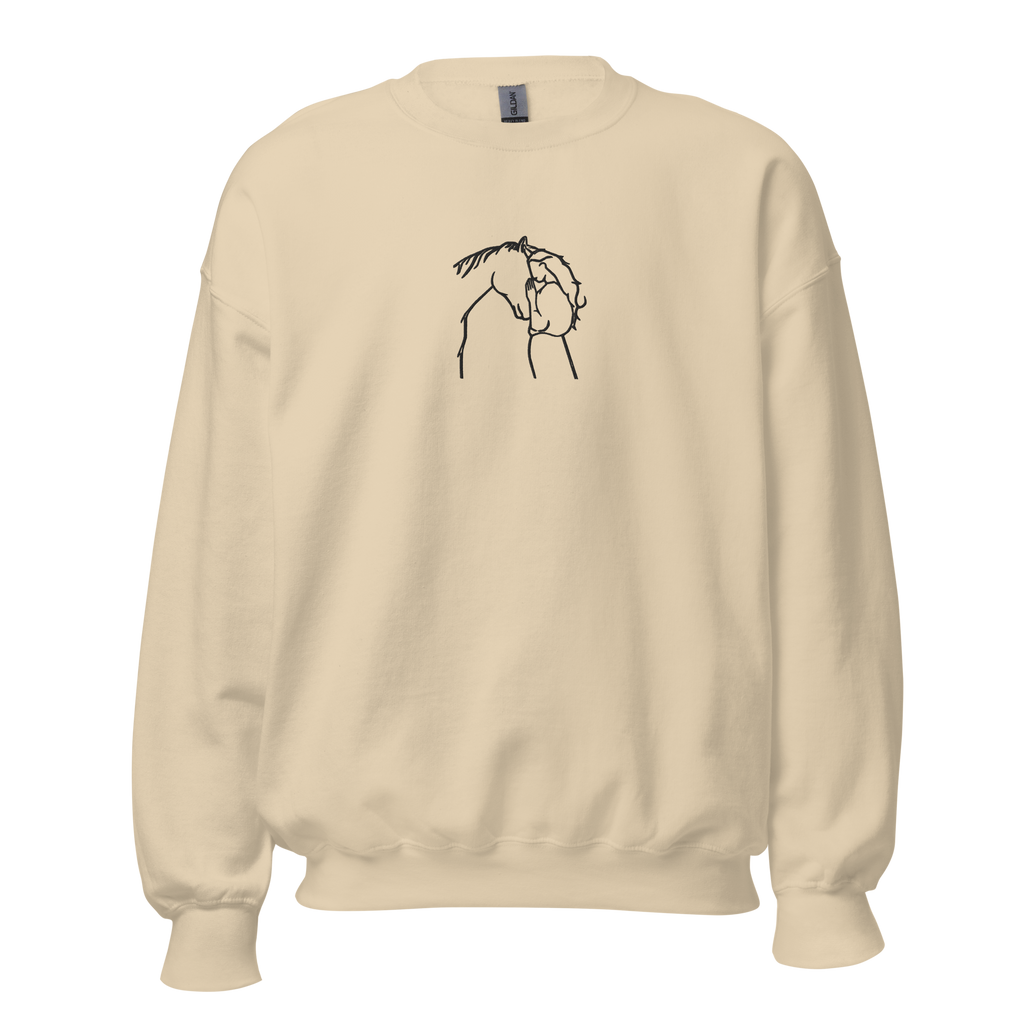 Horse-Woman Connection Embroidery Sweatshirt