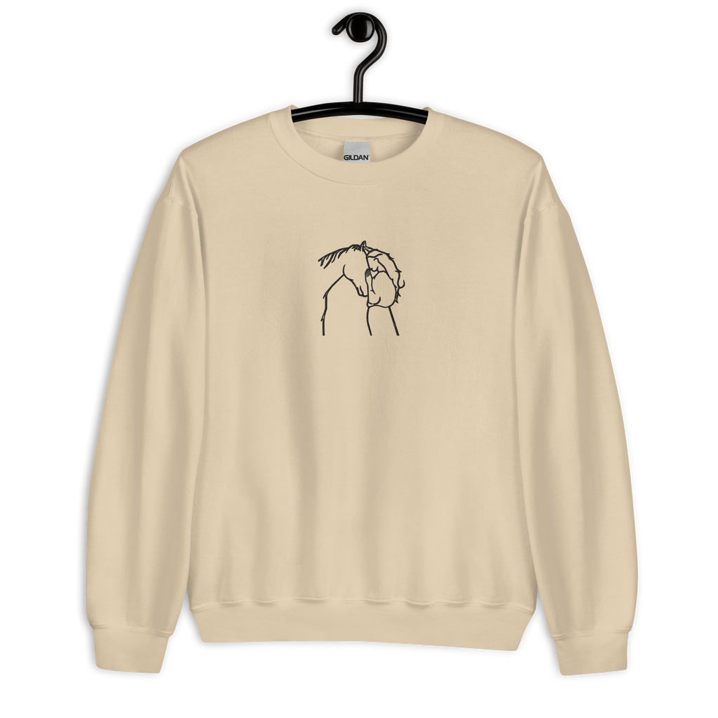 Horse-Woman Connection Embroidery Sweatshirt