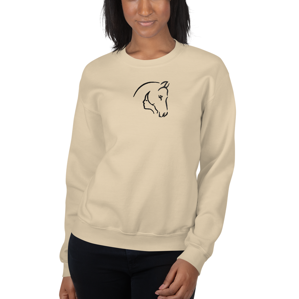 Horse-Woman Fusion Embroidered Sweatshirt