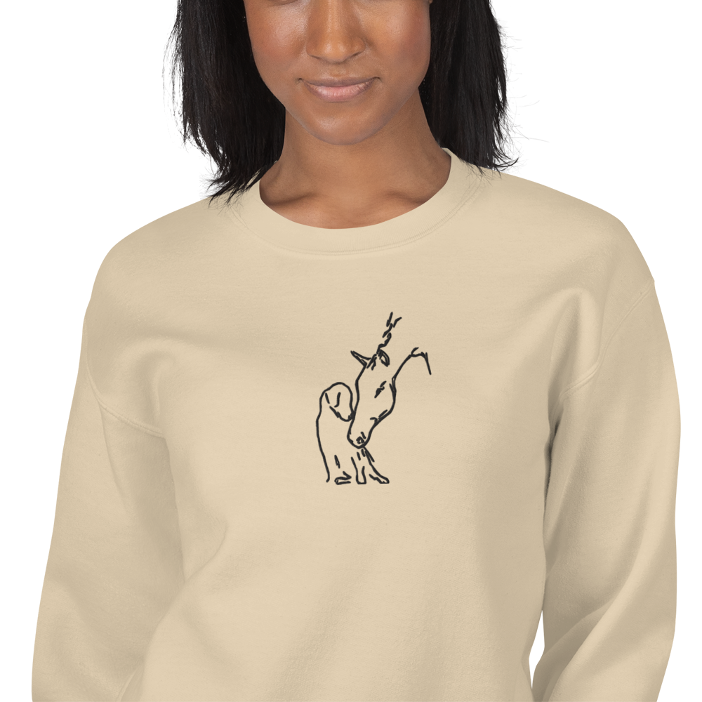 Camisola bordada cavalo e cão